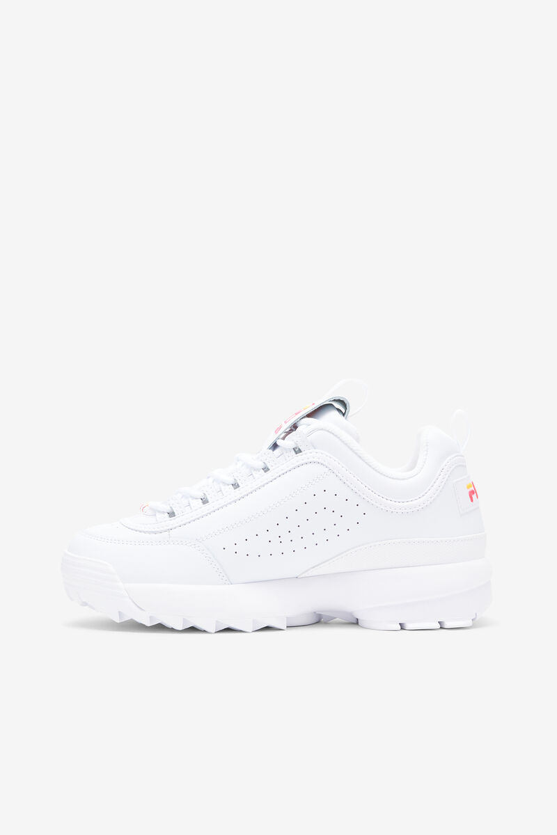 White / Pink / Orange Women's Fila Disruptor 2 Stitch Trainers | bbO25Wd1ZQa