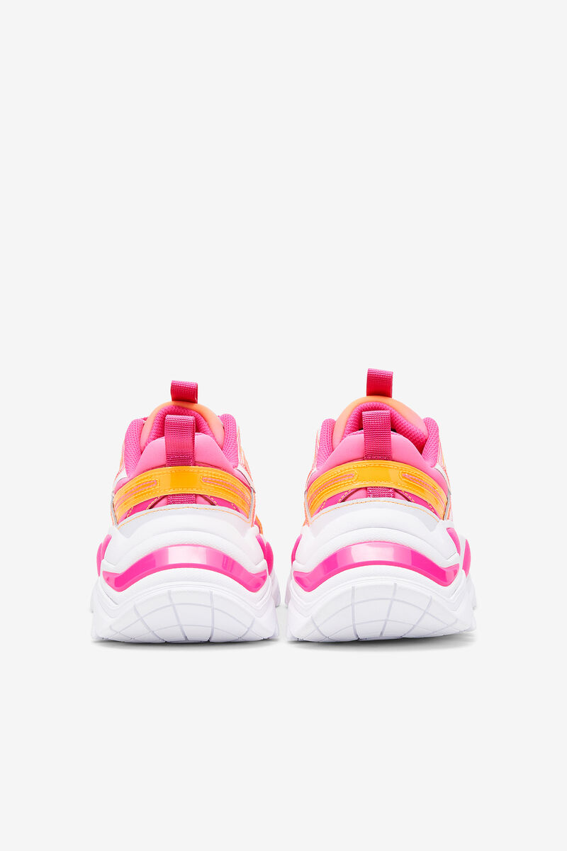 White / Pink / Orange Women's Fila Electrove 2 Stitch Trainers | LIUOy47CpKY