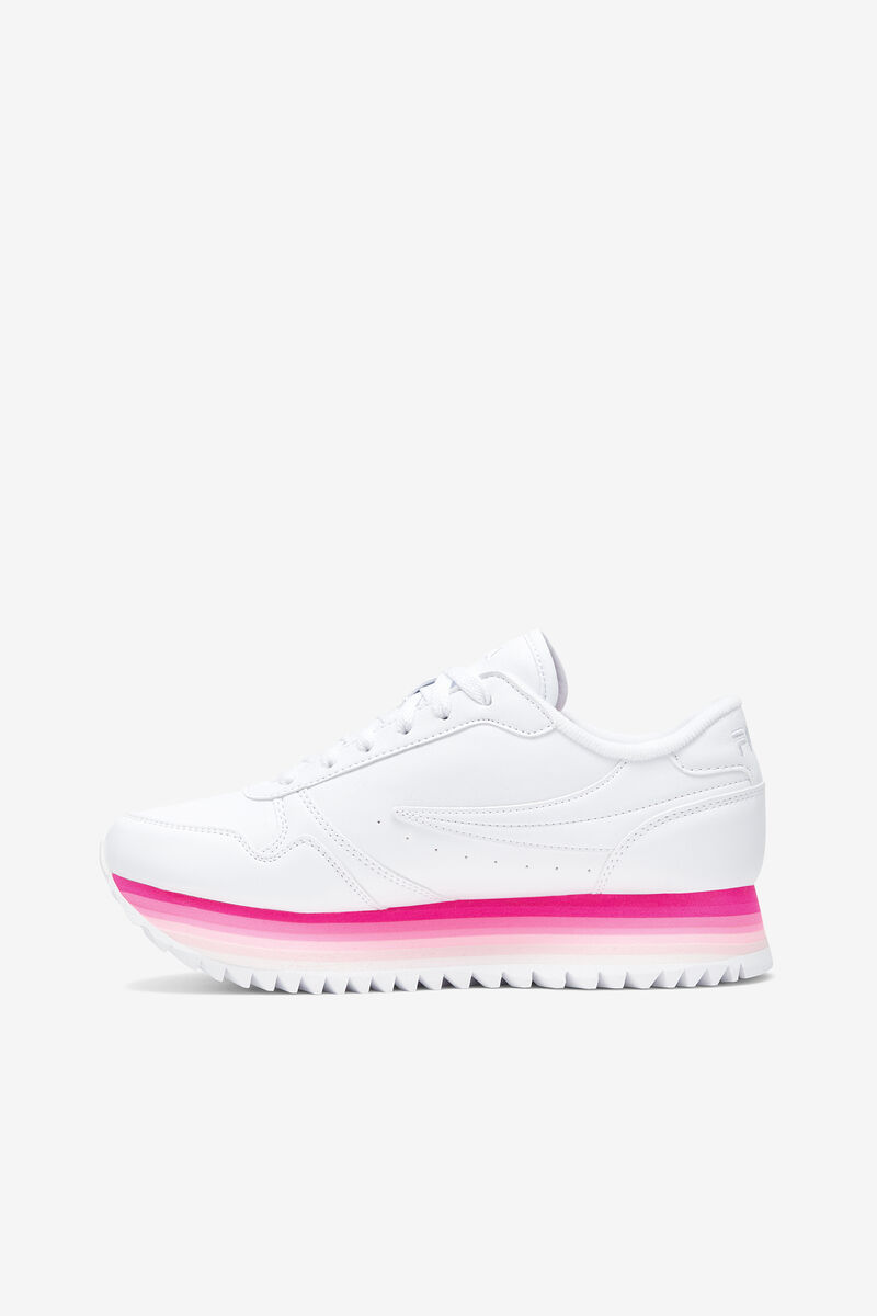 White / Pink / Pink Women's Fila Fila Orbit Stripe Trainers | xpLImKFAnzP