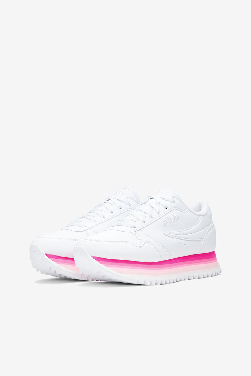 White / Pink / Pink Women's Fila Fila Orbit Stripe Trainers | xpLImKFAnzP