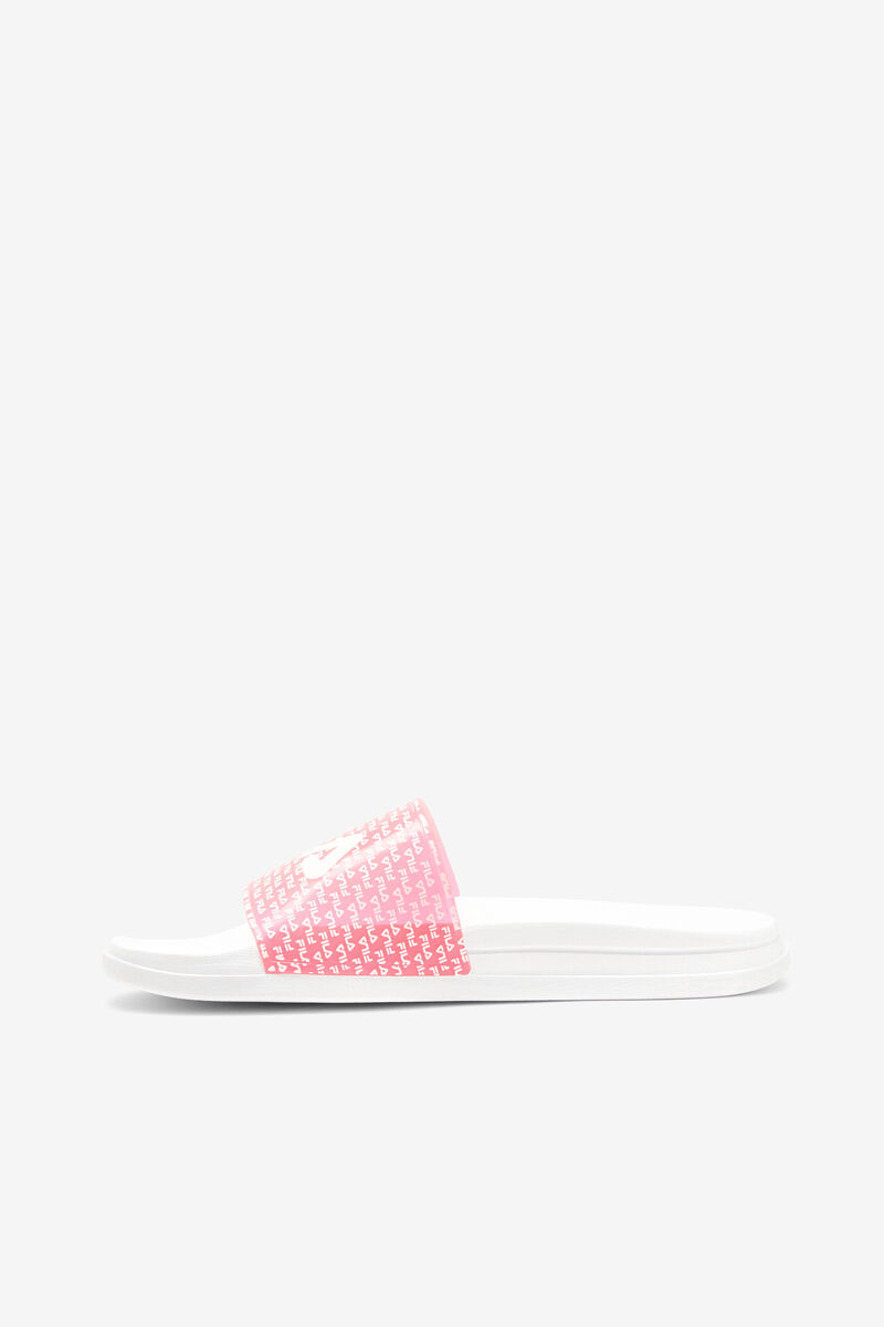 White / Pink / White Women's Fila Drifter Luxe Repeat Sandals | uMZRgJyneY6