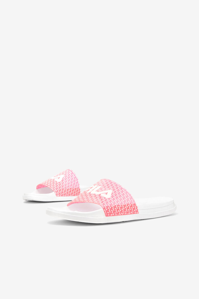 White / Pink / White Women's Fila Drifter Luxe Repeat Sandals | uMZRgJyneY6