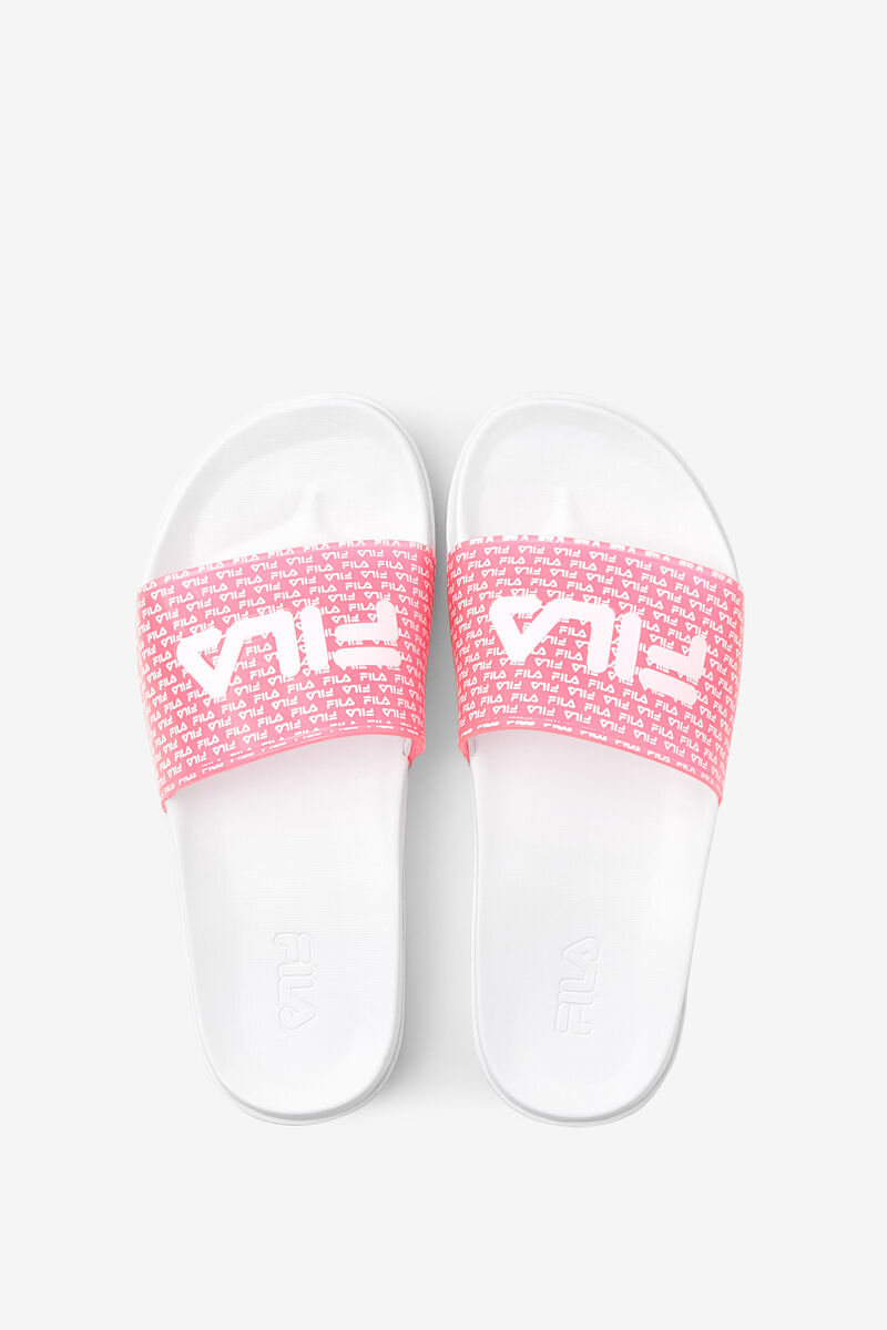 White / Pink / White Women's Fila Drifter Luxe Repeat Sandals | uMZRgJyneY6