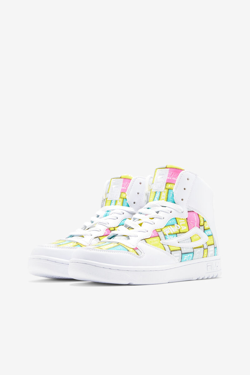 White / Purple Women's Fila Fx-dsx Mid Patchwork Trainers | ebiGJW4aenj