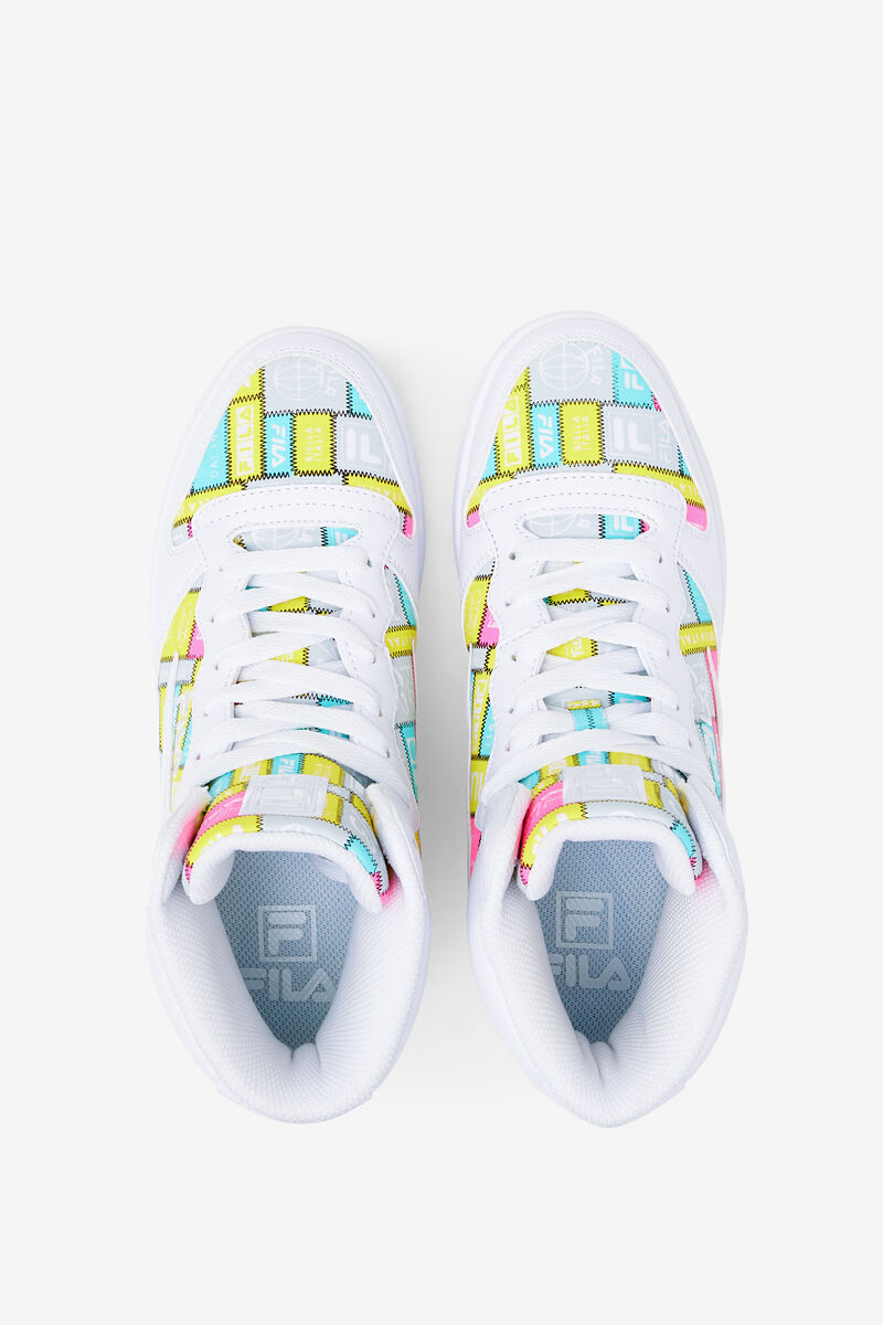 White / Purple Women's Fila Fx-dsx Mid Patchwork Trainers | ebiGJW4aenj