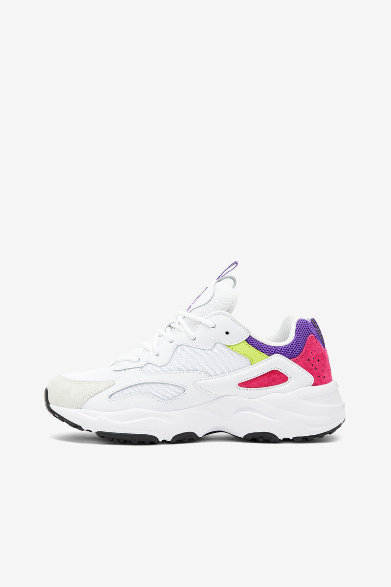 White / Purple Women's Fila Ray Tracer Sport Shoes | mYvMDrlU91H