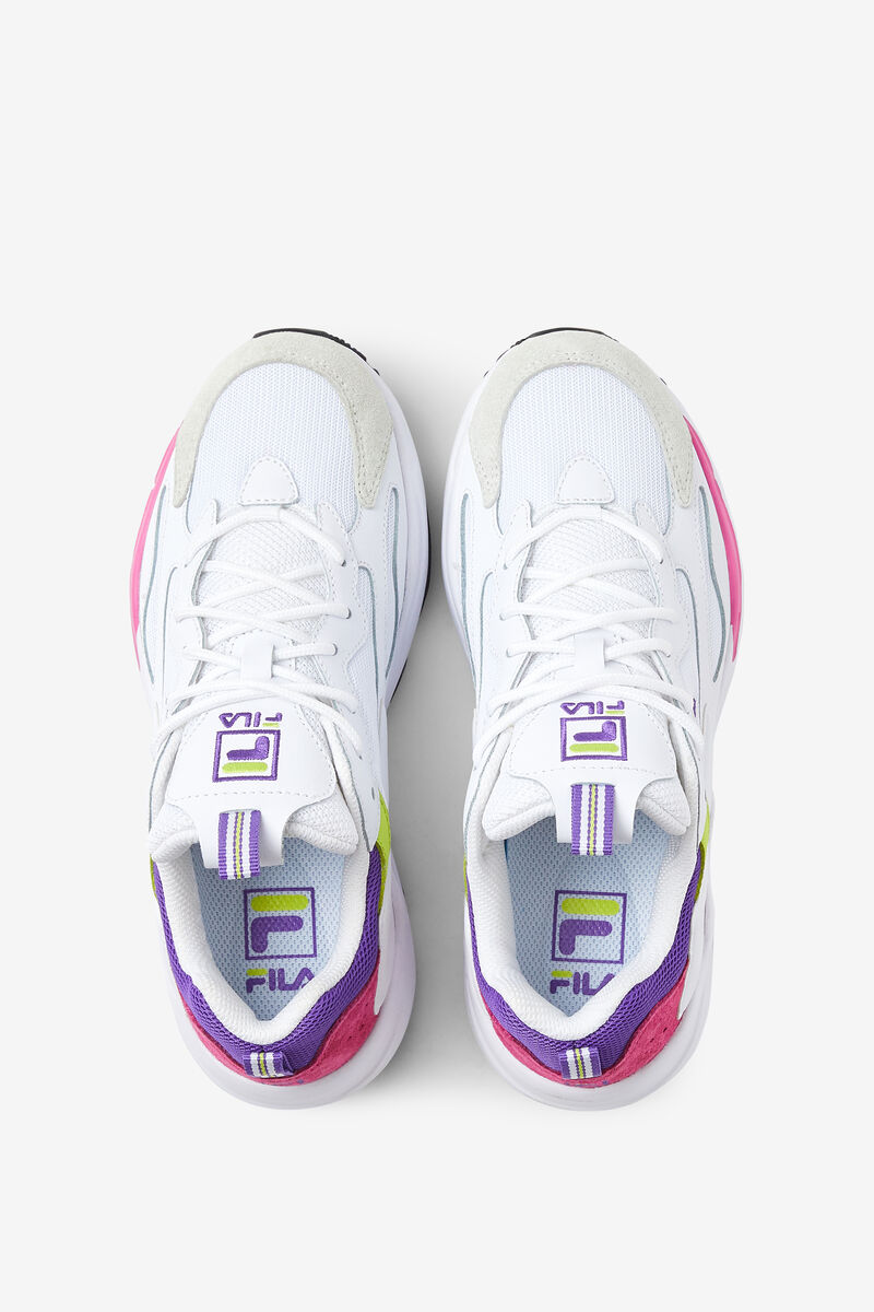 White / Purple Women's Fila Ray Tracer Sport Shoes | mYvMDrlU91H