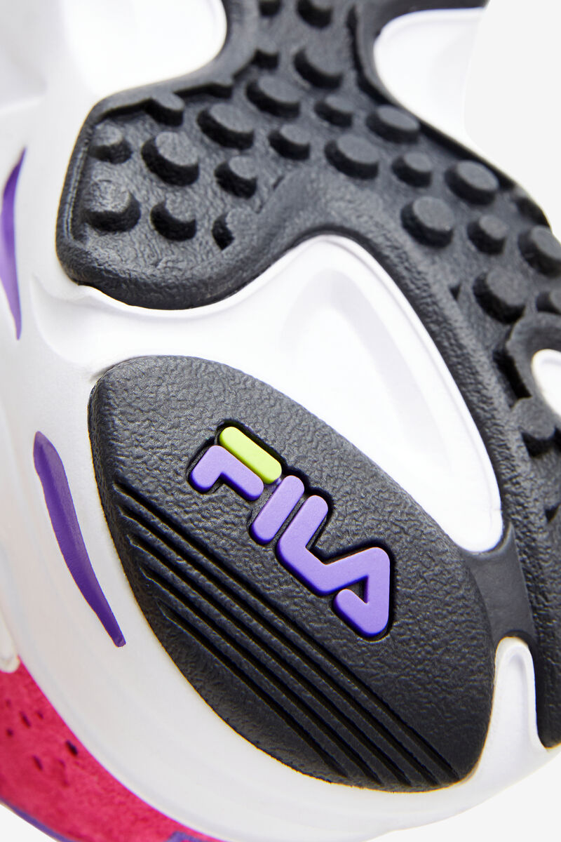 White / Purple Women's Fila Ray Tracer Sport Shoes | mYvMDrlU91H