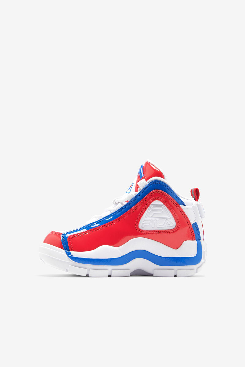 White / Red / Blue Kids' Fila Little Grant Hill 2 Basketball Shoes | paOVTEAqoKl