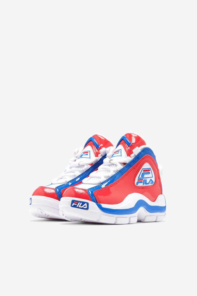 White / Red / Blue Kids' Fila Little Grant Hill 2 Basketball Shoes | paOVTEAqoKl