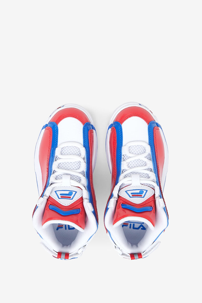 White / Red / Blue Kids' Fila Little Grant Hill 2 Basketball Shoes | paOVTEAqoKl