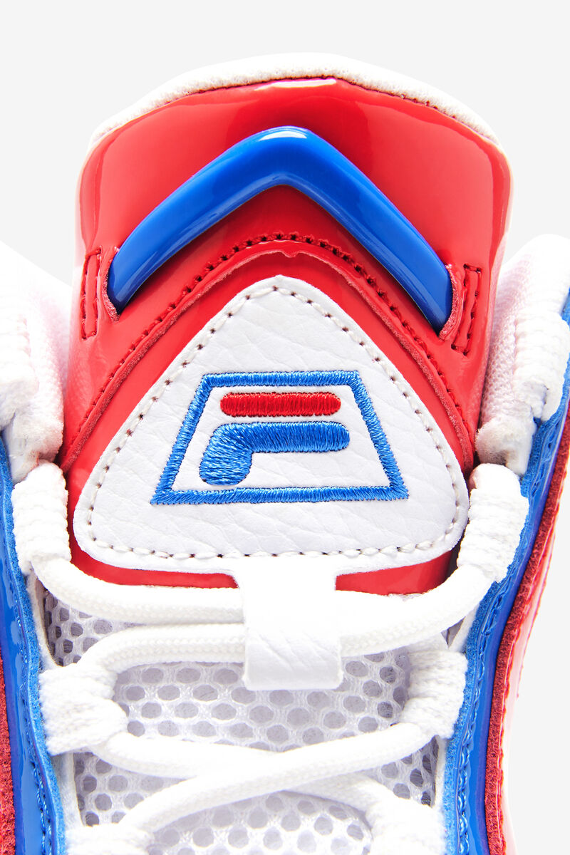 White / Red / Blue Kids' Fila Little Grant Hill 2 Basketball Shoes | paOVTEAqoKl