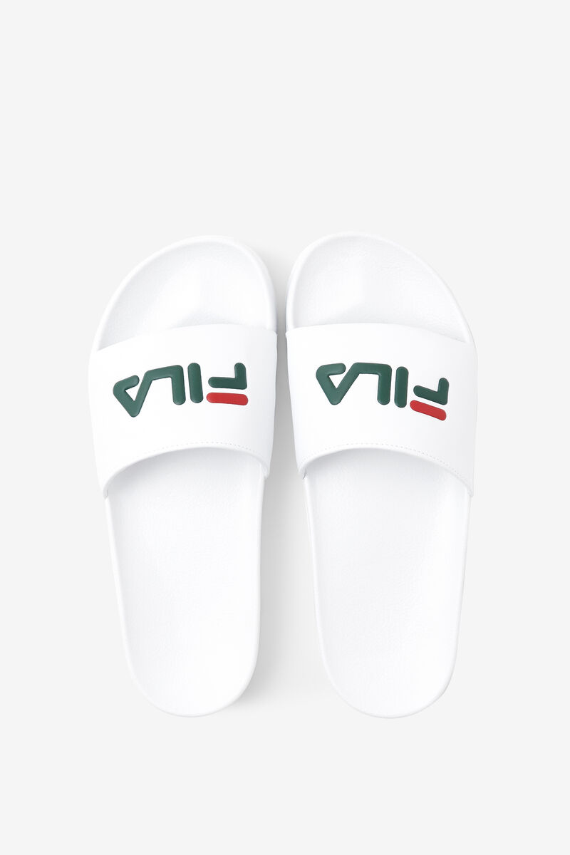 White / Red Men's Fila Drifter Sandals | jxXuVErfklC