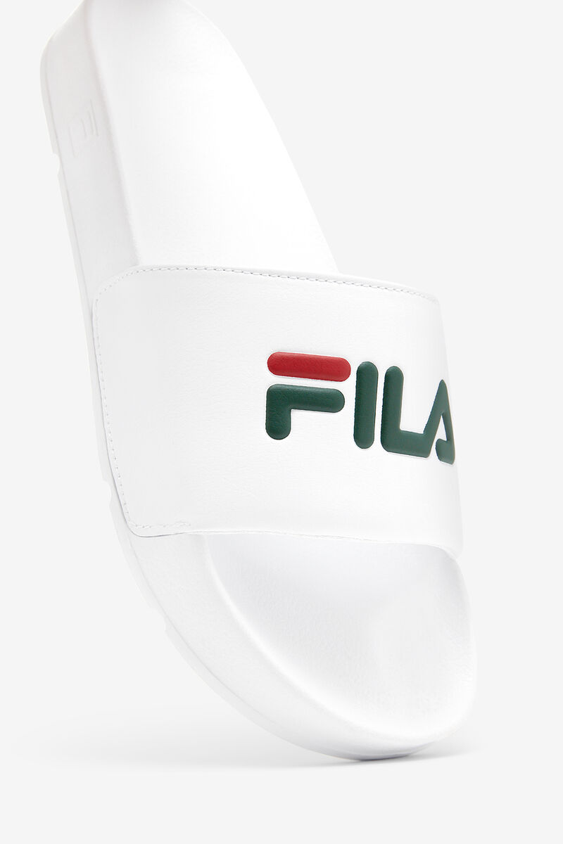 White / Red Men's Fila Drifter Sandals | jxXuVErfklC