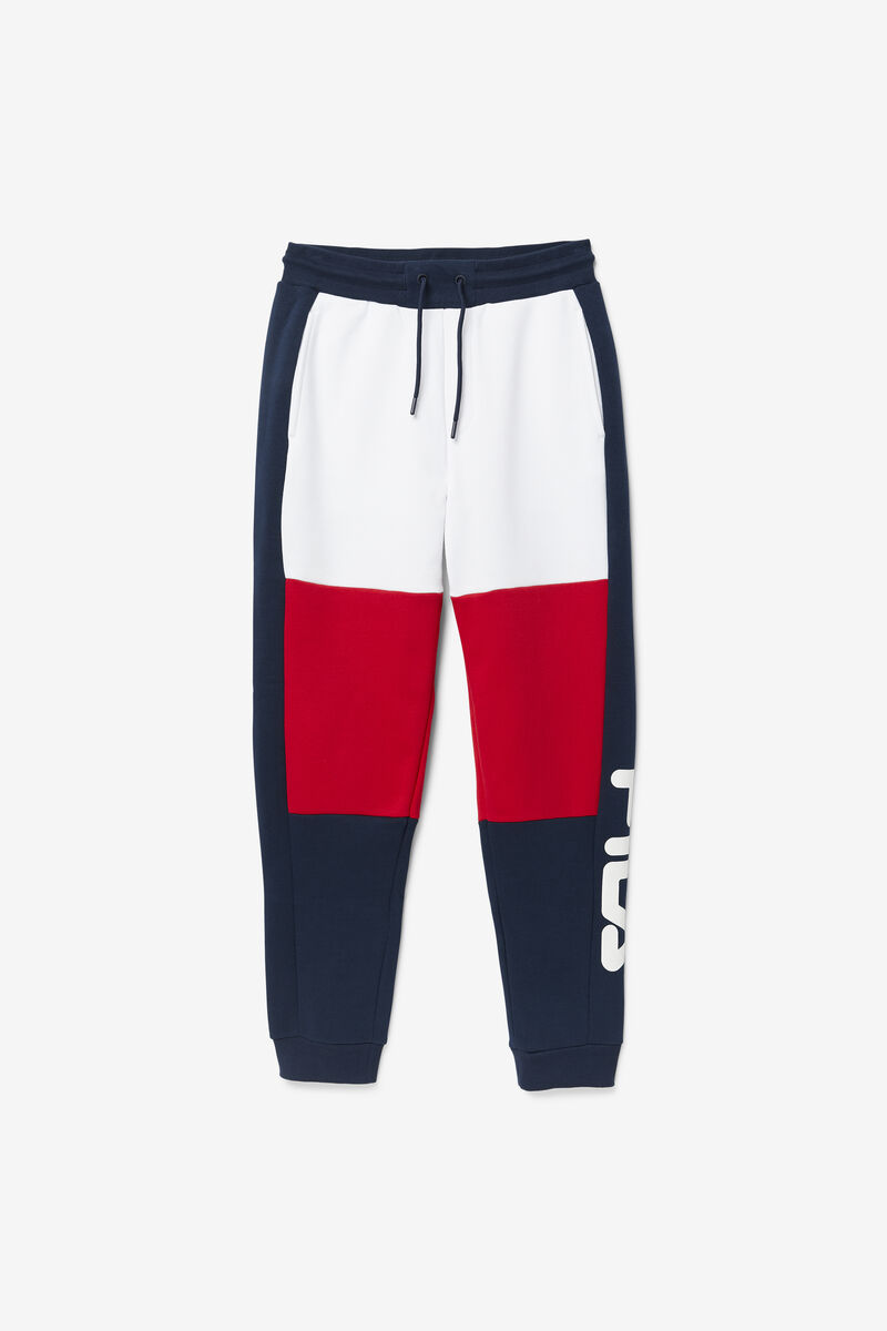 White / Red / Navy Men\'s Fila Sander Pant Pants | n2mb1ZvFM2V