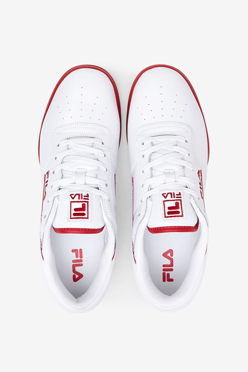 White / Red / White Men's Fila Original Fitness Flat Shoes | WpqH4c1ghQt