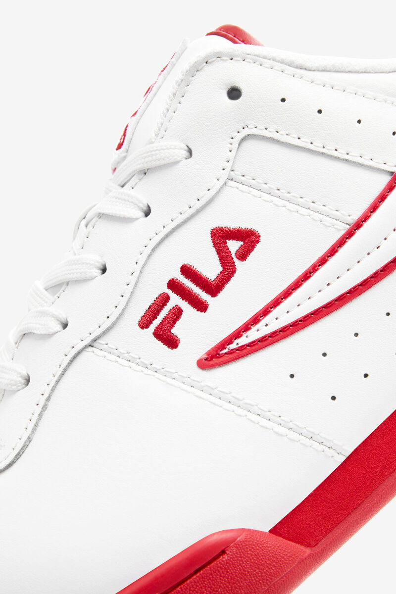 White / Red / White Men's Fila Original Fitness Flat Shoes | WpqH4c1ghQt