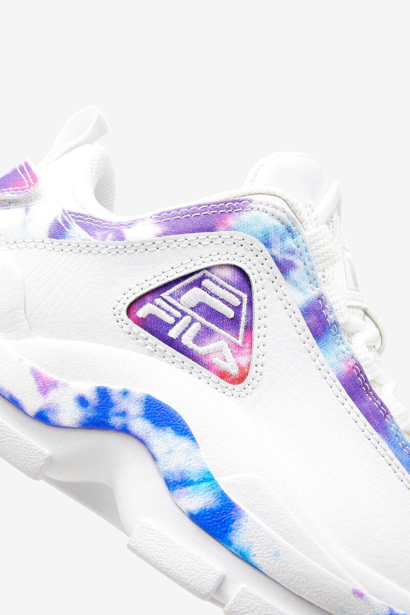 White / White Kids' Fila Big Grant Hill 2 Tie Dye Low Basketball Shoes | 6sACIvnOCCH