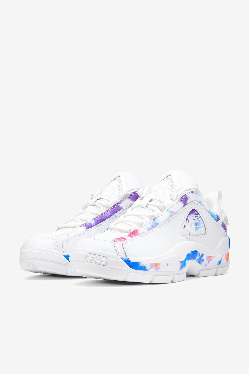 White / White Men's Fila Grant Hill 2 Tie Dye Low Basketball Shoes | 2u8EfsSwt69