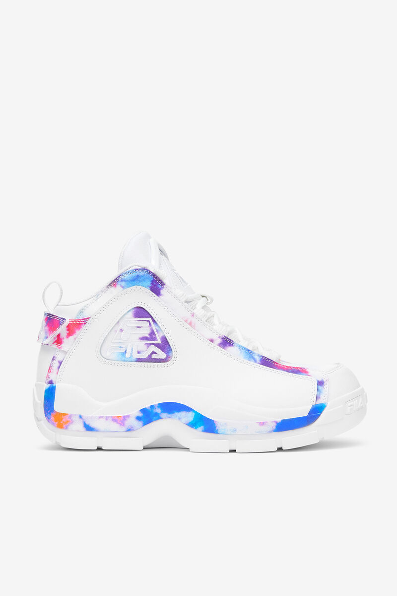 White / White Men\'s Fila Grant Hill 2 Tie Dye Basketball Shoes | TmOZkH2iov1