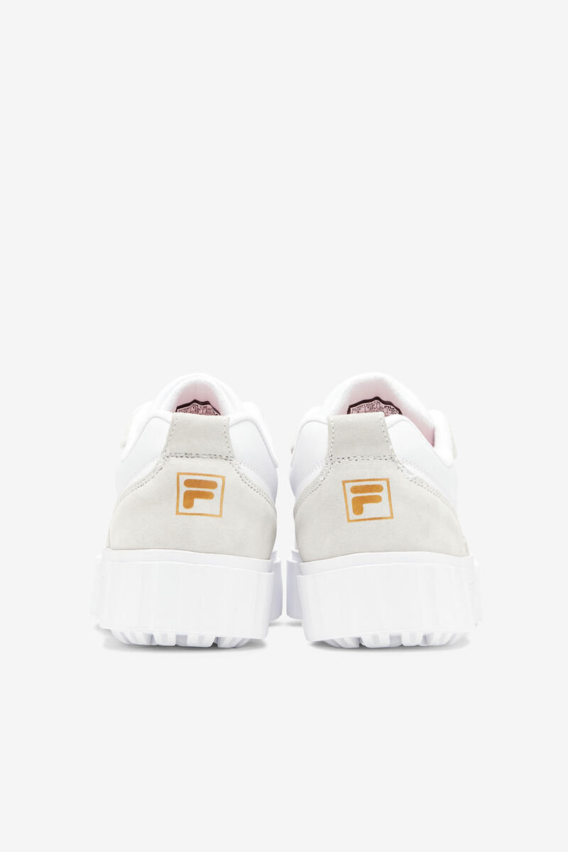 White / White / Metal Gold Women's Fila Sandblast Low Trainers | Ycr4nfvF6Uw