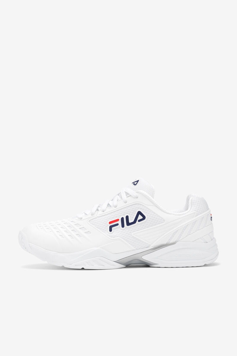 White / White / Navy Men's Fila Axilus 2 Energized Tennis Shoes | oDA4bH2OIM9