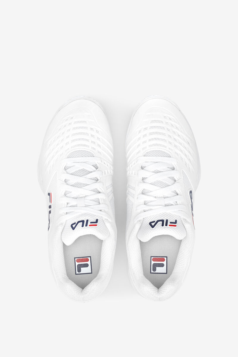 White / White / Navy Men's Fila Axilus 2 Energized Tennis Shoes | oDA4bH2OIM9