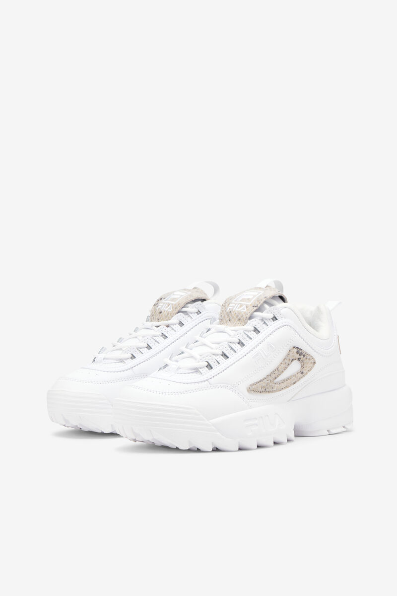 White / White Women's Fila Disruptor 2 Snake Platform Shoes | BwQfJjMVyNq