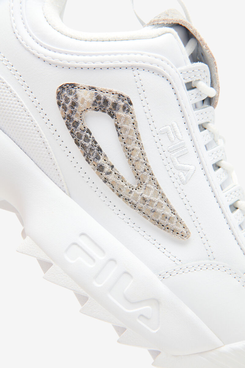 White / White Women's Fila Disruptor 2 Snake Platform Shoes | BwQfJjMVyNq