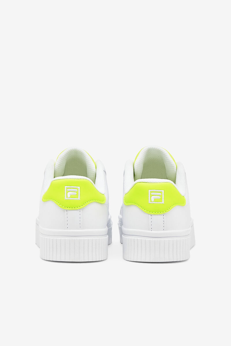 White / White / Yellow Women's Fila Panache 19 Flat Shoes | YG3ZiimWEg8