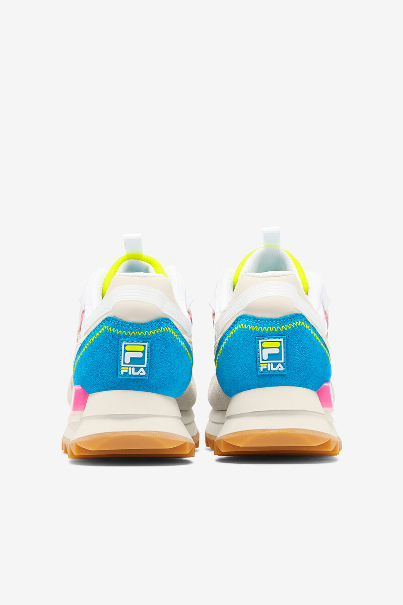 White / White / Yellow Women's Fila Sandenal Orbit Trainers | rVydUNFTauU