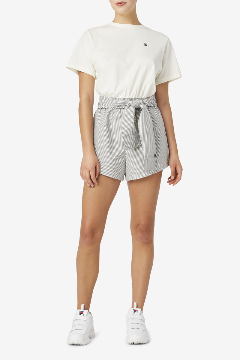 White Women's Fila Bellini Romper Rompers | LgpKdIVrEFJ