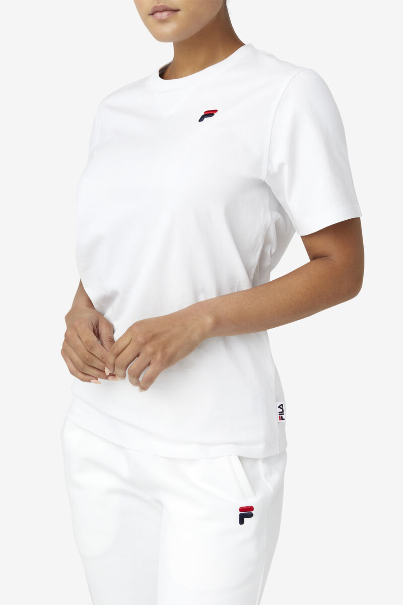 White Women's Fila Derion T Shirts | W3cHMwn3ua4