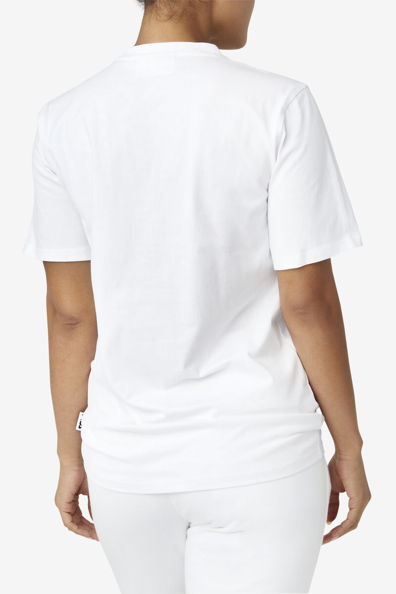 White Women's Fila Derion T Shirts | W3cHMwn3ua4