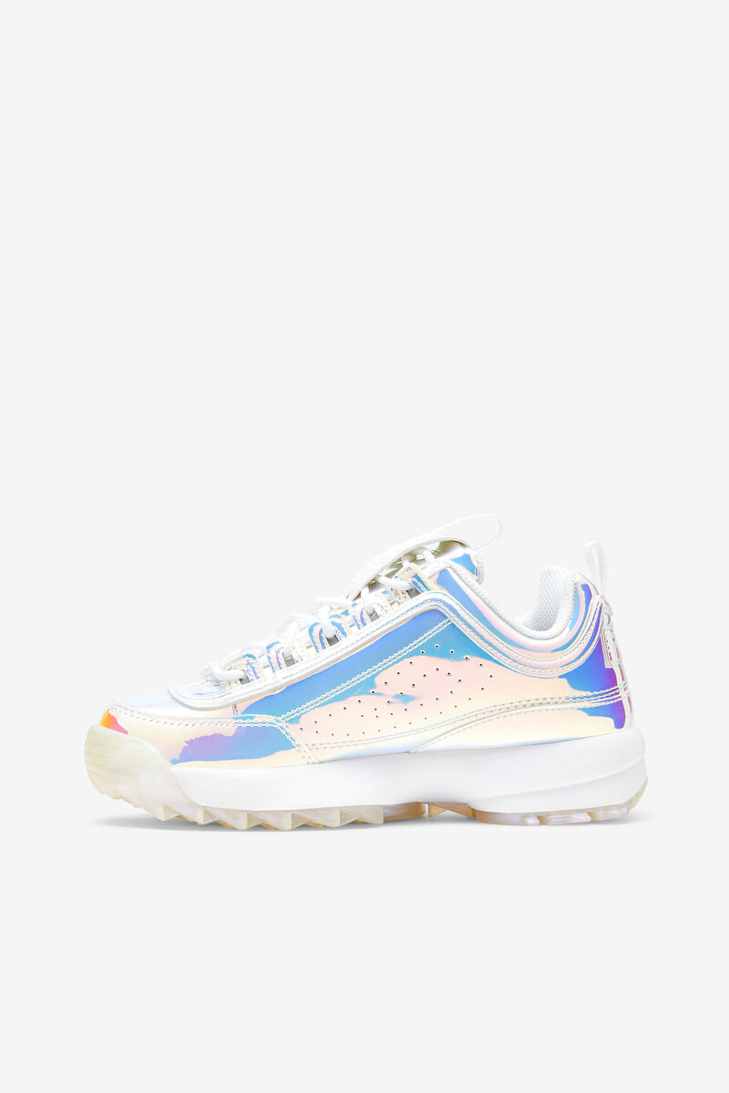 White Women's Fila Disruptor 2 Iridescent Platform Shoes | fz7pQ7DlZB6