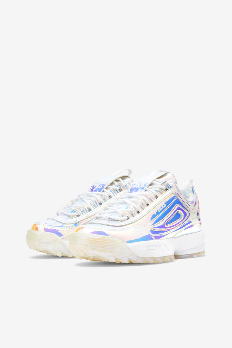 White Women's Fila Disruptor 2 Iridescent Platform Shoes | fz7pQ7DlZB6