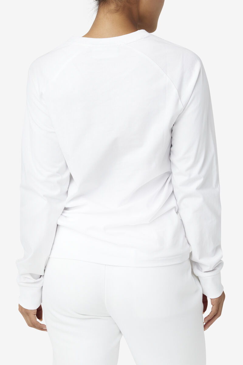 White Women's Fila Flynn Long Sleeve Shirt | u3bYhQb9qDP