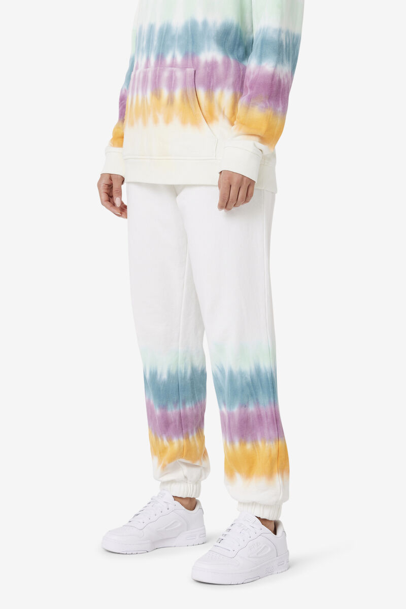 White Women's Fila Raleigh Tie Dye Jogger Pants | VOkHZOBx4Zg