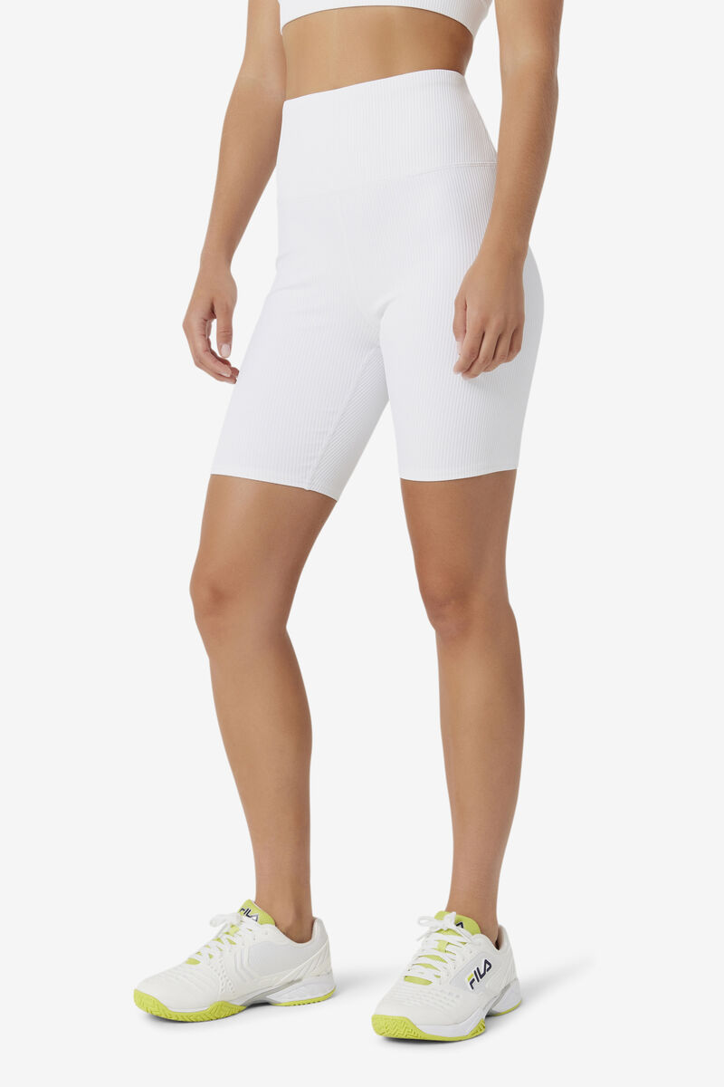 White Women's Fila Ribbed Essentials | Cam High Rise Bike Short Shorts | DWuEsUjUKku