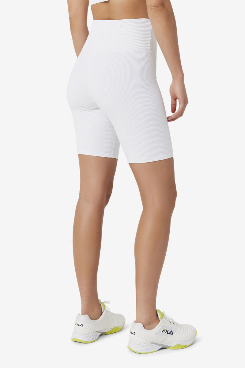 White Women's Fila Ribbed Essentials | Cam High Rise Bike Short Shorts | DWuEsUjUKku