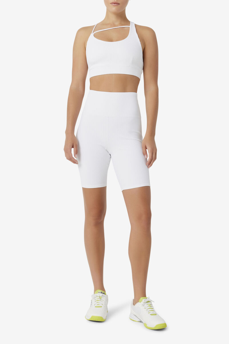 White Women's Fila Ribbed Essentials | Cam High Rise Bike Short Shorts | DWuEsUjUKku