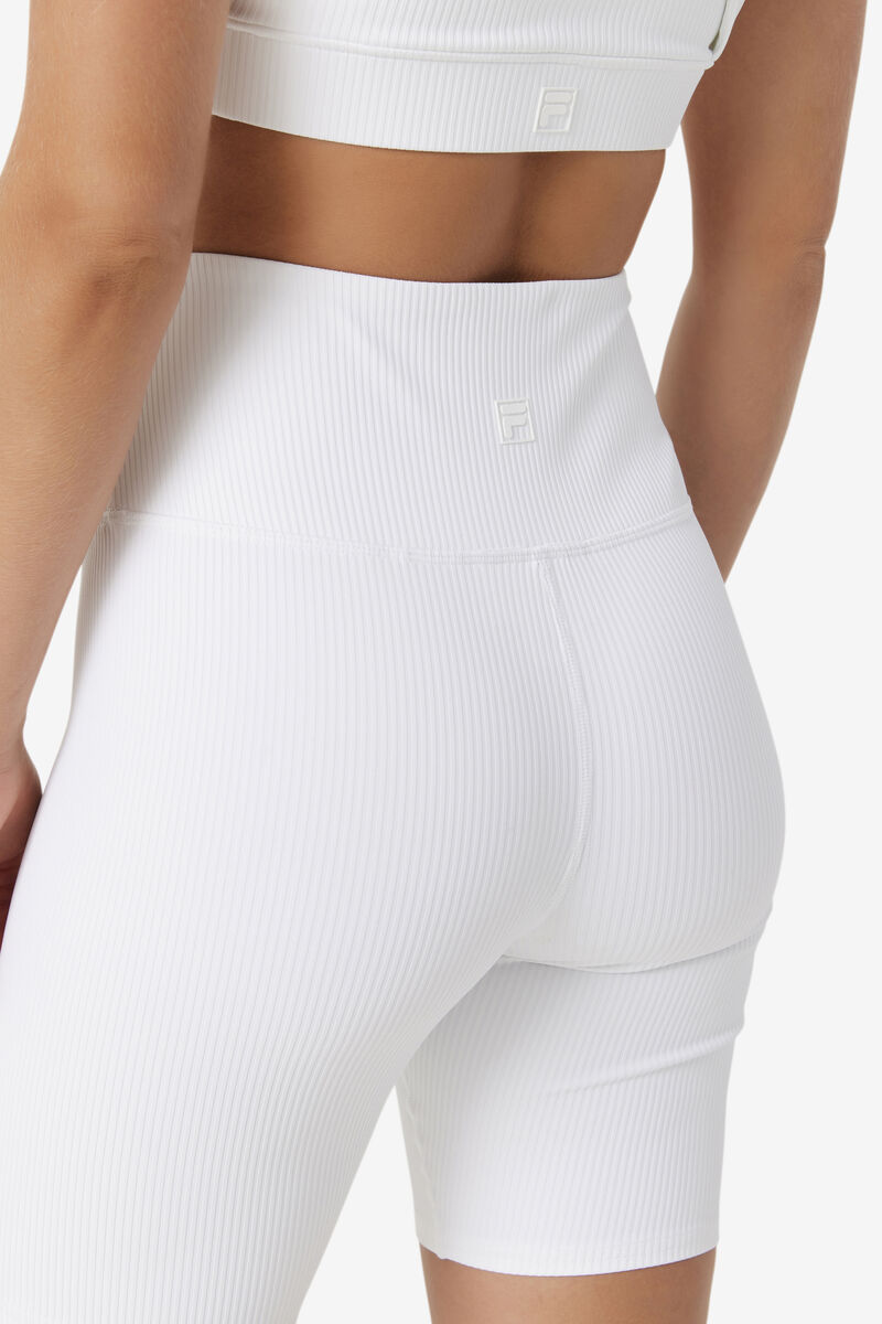 White Women's Fila Ribbed Essentials | Cam High Rise Bike Short Shorts | DWuEsUjUKku