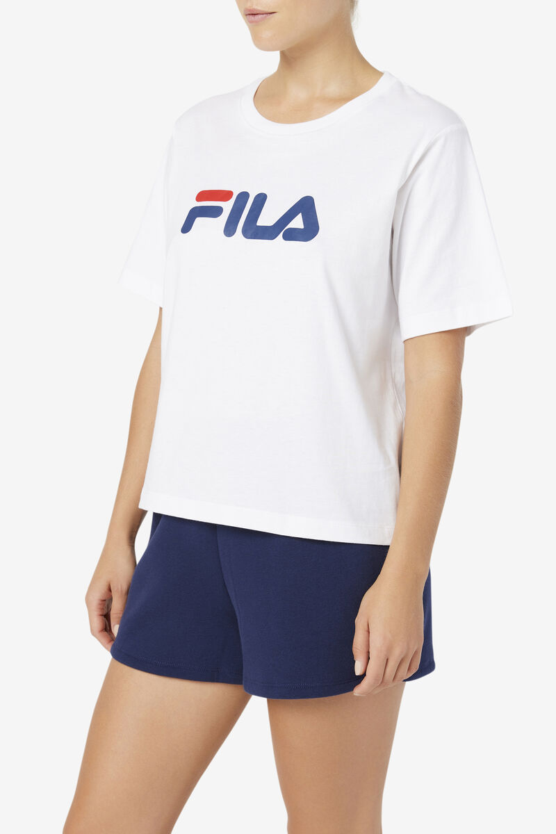 White Women's Fila Thea T Shirts | CfAQ4fV3Qh2