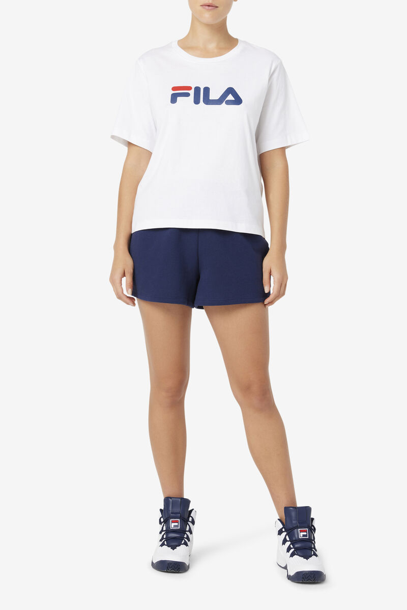 White Women's Fila Thea T Shirts | CfAQ4fV3Qh2