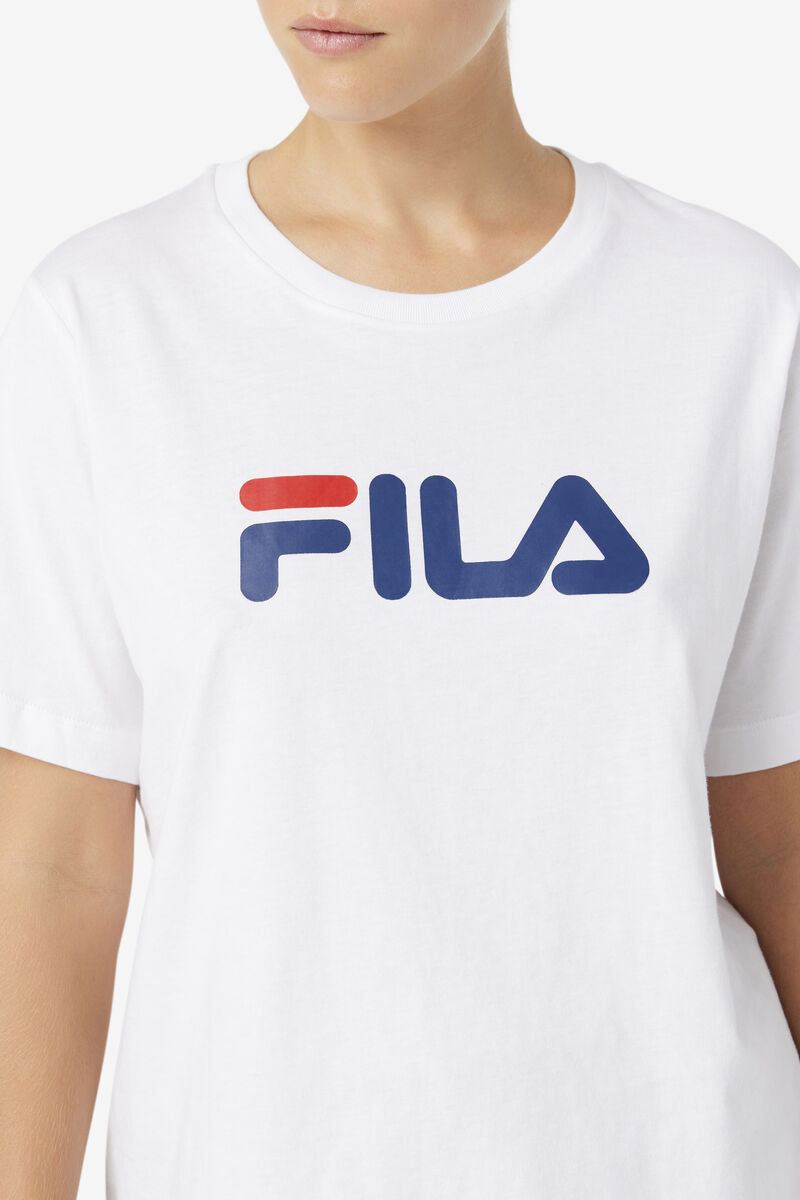 White Women's Fila Thea T Shirts | CfAQ4fV3Qh2