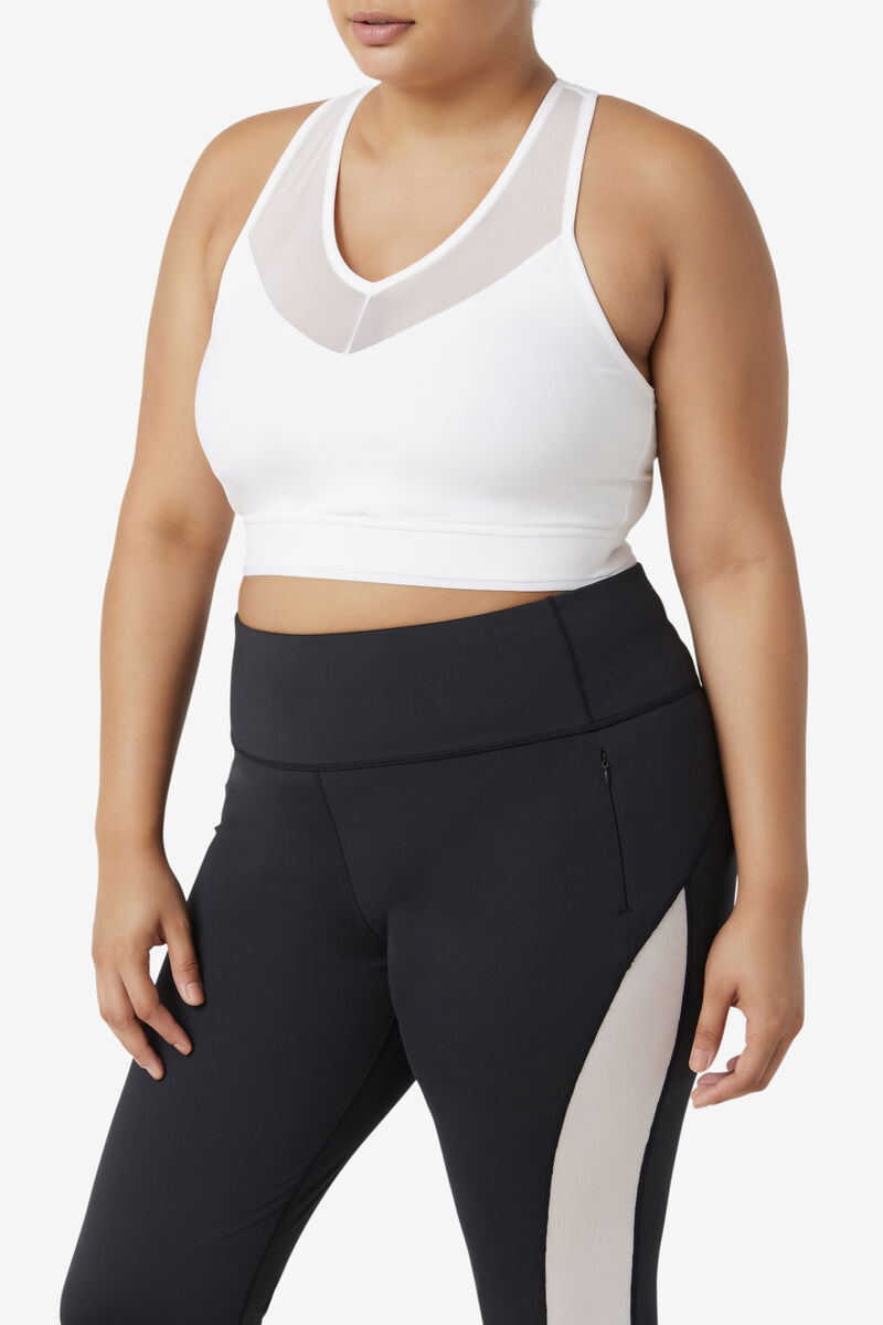 White Women's Fila Uplift Racerback Bra Top Sports Bra | hSkVyOREbPq