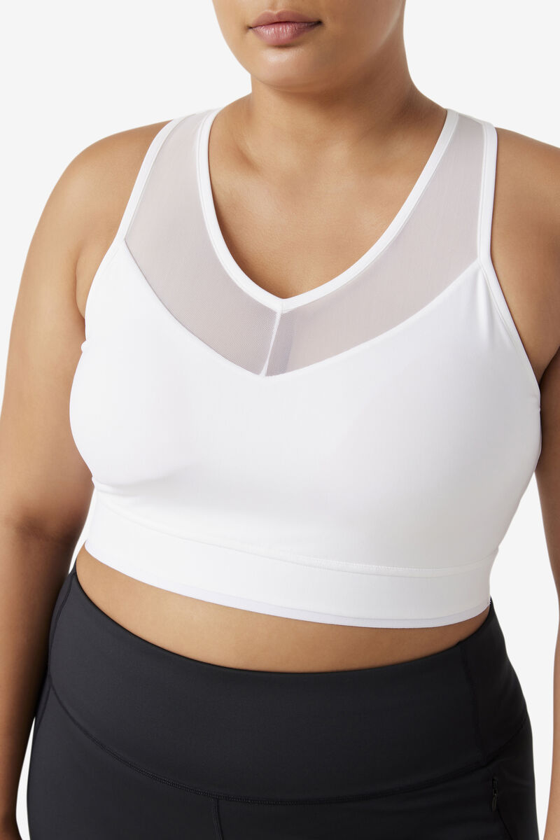 White Women's Fila Uplift Racerback Bra Top Sports Bra | hSkVyOREbPq