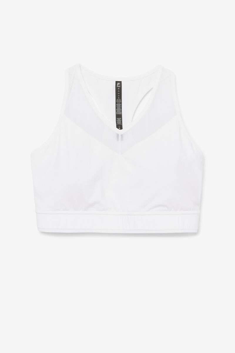 White Women\'s Fila Uplift Racerback Bra Top Sports Bra | hSkVyOREbPq