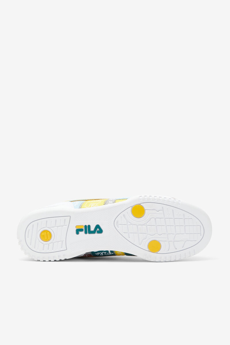 White / Yellow Men's Fila Original Fitness Patchwork Low Top Shoes | Fila Trainers | 3zKxmJuFf7Q