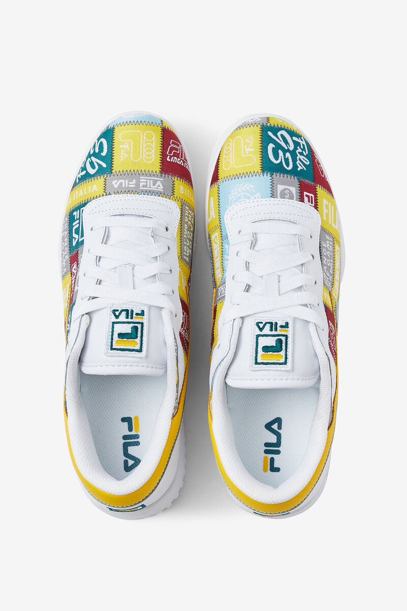 White / Yellow Men's Fila Original Fitness Patchwork Low Top Shoes | Fila Trainers | 3zKxmJuFf7Q